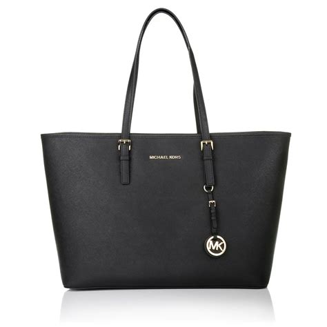 michael kors jet set travel md tz multifunctional tote black|Michael Kors designer tote jet set.